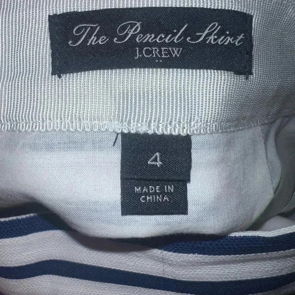 J.Crew Stripped The Pencil Skirt Size 4 - Picture 3 of 3